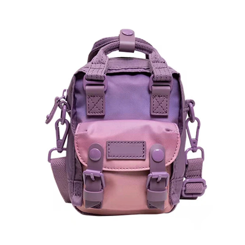 Mini Mochila Feminina Para Passeio Bolsa De Ombro Design Vintage Moda Retrô Casual