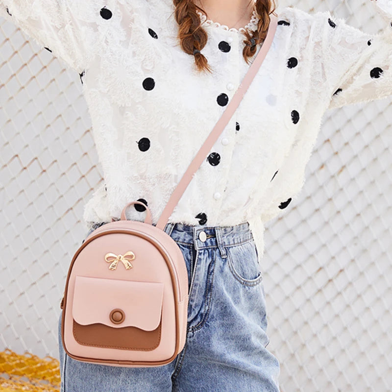 Mini Mochila Multifuncional Para Meninas Bolsa Para Lazer Moda Casual