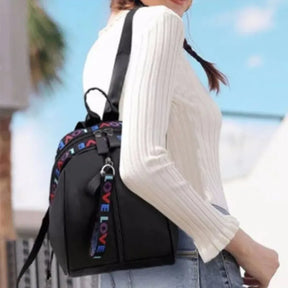 Mochila Para Passeio De Ombro Com Estampa de Letras Para Meninas bolsa Versátil Design Casual