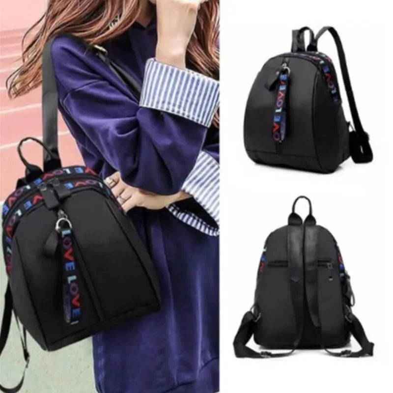 Mochila Para Passeio De Ombro Com Estampa de Letras Para Meninas bolsa Versátil Design Casual