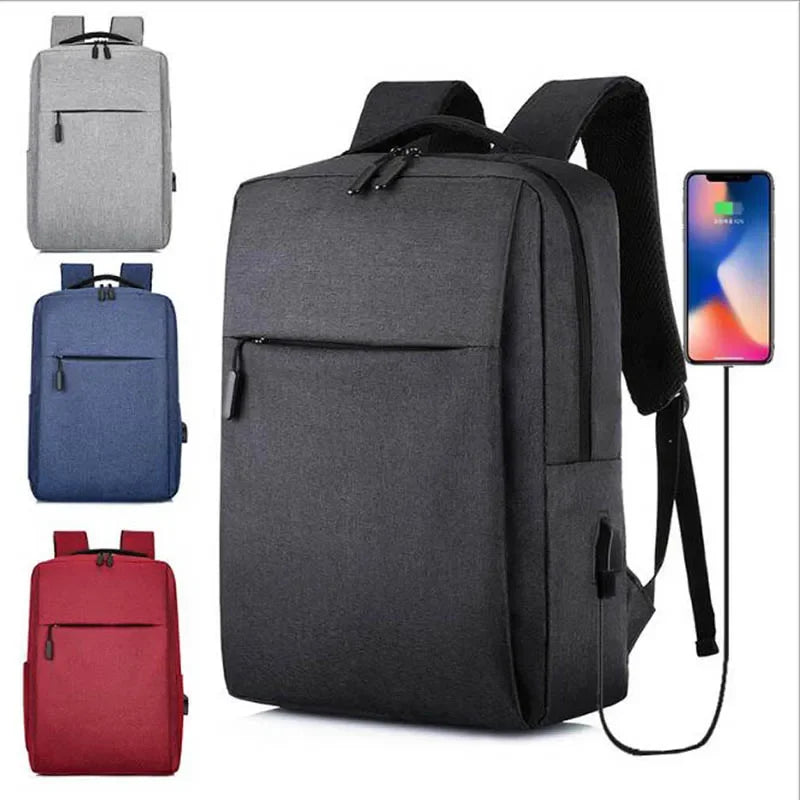 Mochila De Viagem Com Carregamento USB Para Homens E Para Mulheres Bolsa Anti- roubo Design Quadrado