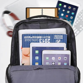 Mochila De Viagem Com Carregamento USB Para Homens E Para Mulheres Bolsa Anti- roubo Design Quadrado