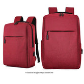 Mochila De Viagem Com Carregamento USB Para Homens E Para Mulheres Bolsa Anti- roubo Design Quadrado