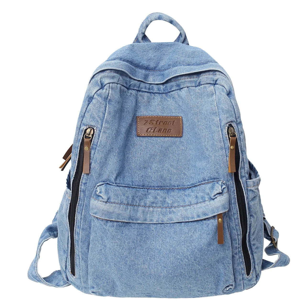 Mochila Jeans Para Mulheres Viagem Faculdade Bolsa Casual Versátil Moda Vintage