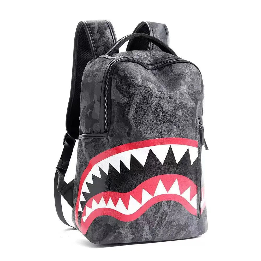 Mochila Escolar Xadrez Masculina Para Laptop Faculdade Design Tubarão Mochila De Alta Qualidade
