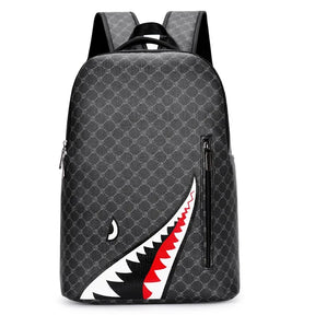 Mochila Escolar Xadrez Masculina Para Laptop Faculdade Design Tubarão Mochila De Alta Qualidade