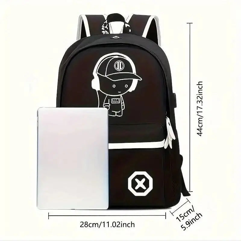 Mochila Multifuncional Luminuos Para Homens Mochila Escolar Casual