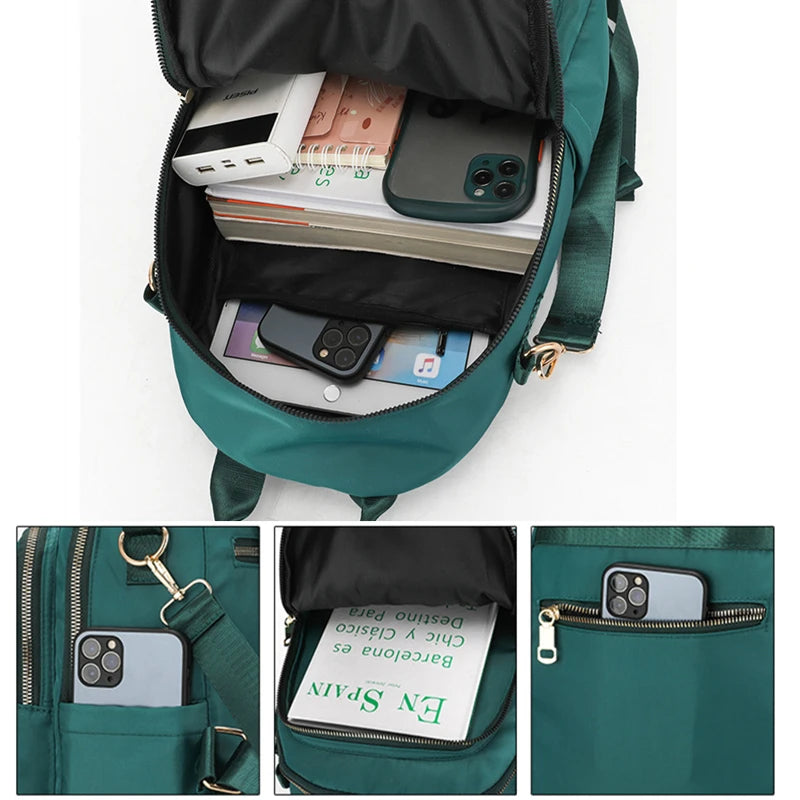 Mochila De Ombro Para Mulheres Com Alça Tripla Bolsa Impermeável Casual