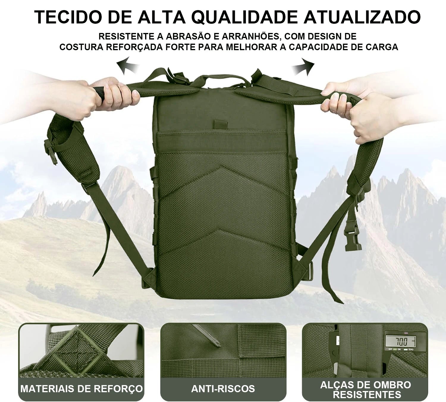 Mochila Tática Militar Grande Reforçada Impermeável
