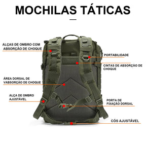 Mochila Tática Militar Grande Reforçada Impermeável