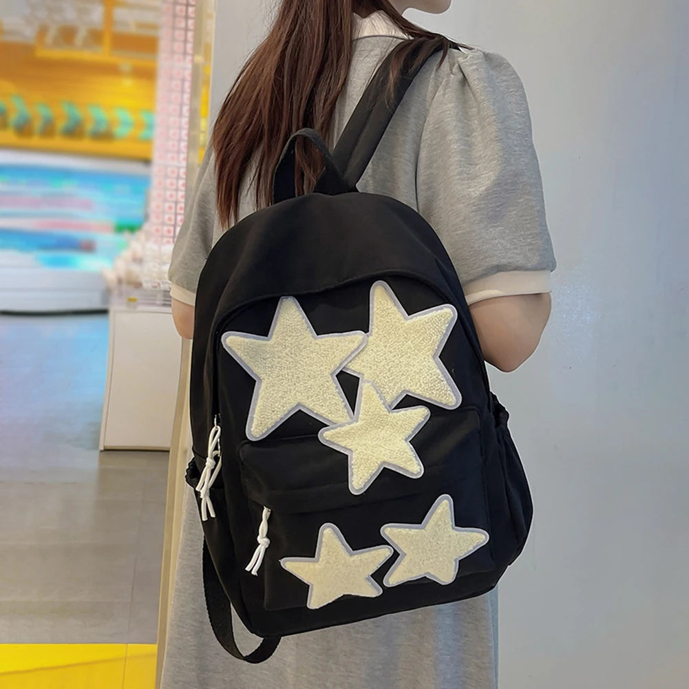 Mochila Escolar Decoração Estrelas Mochila Feminina Com Alças Ajustáveis