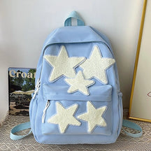 Mochila Escolar Decoração Estrelas Mochila Feminina Com Alças Ajustáveis