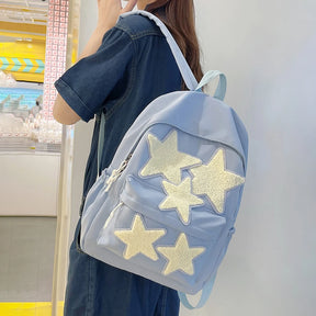 Mochila Escolar Decoração Estrelas Mochila Feminina Com Alças Ajustáveis