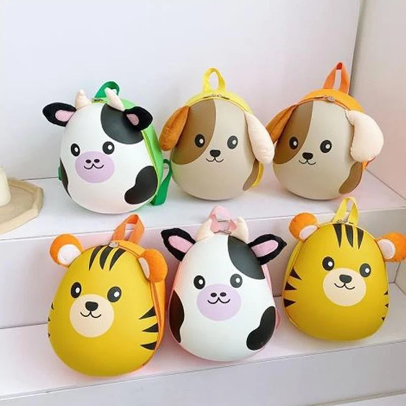 Mochila Infantil Animais Desenho Animado Com Alças Ajustáveis Design Fofo
