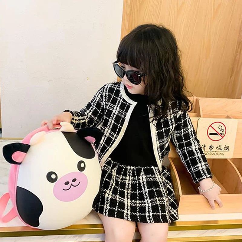 Mochila Infantil Animais Desenho Animado Com Alças Ajustáveis Design Fofo