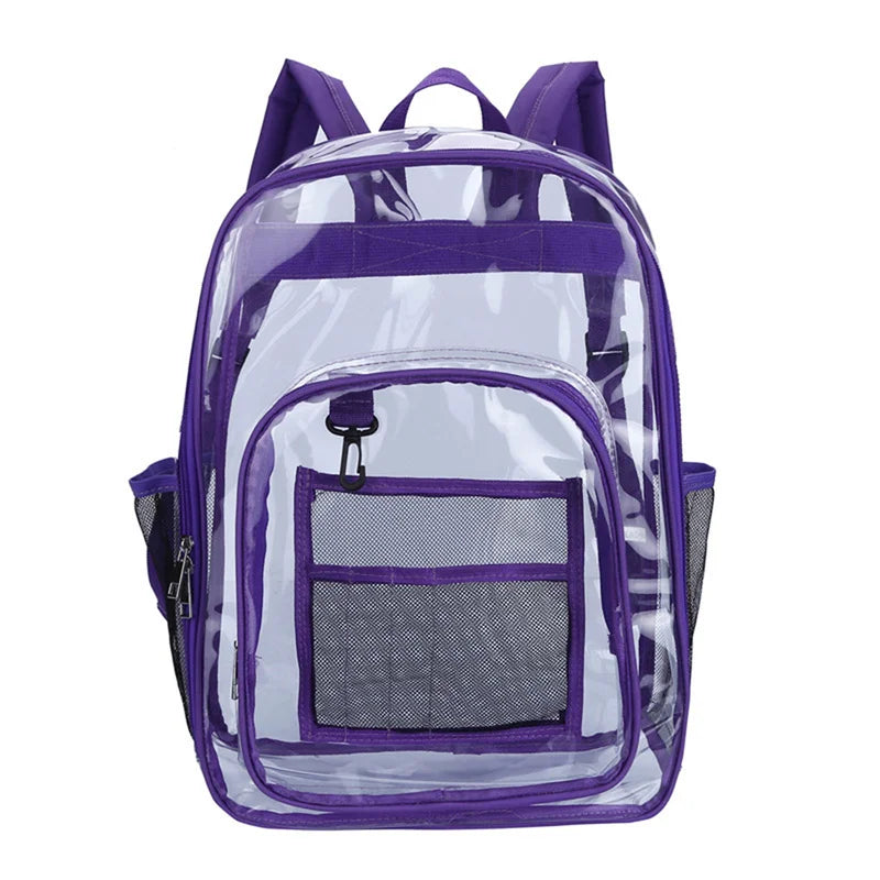 Mochila De PVC Impermeável Portátil De Grande Capacidade Mochila Transparente De Ala Qualidade Com Compartimentos