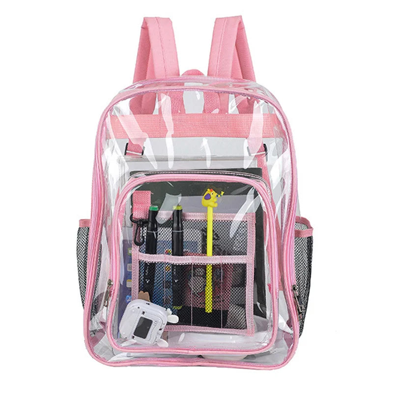 Mochila De PVC Impermeável Portátil De Grande Capacidade Mochila Transparente De Ala Qualidade Com Compartimentos