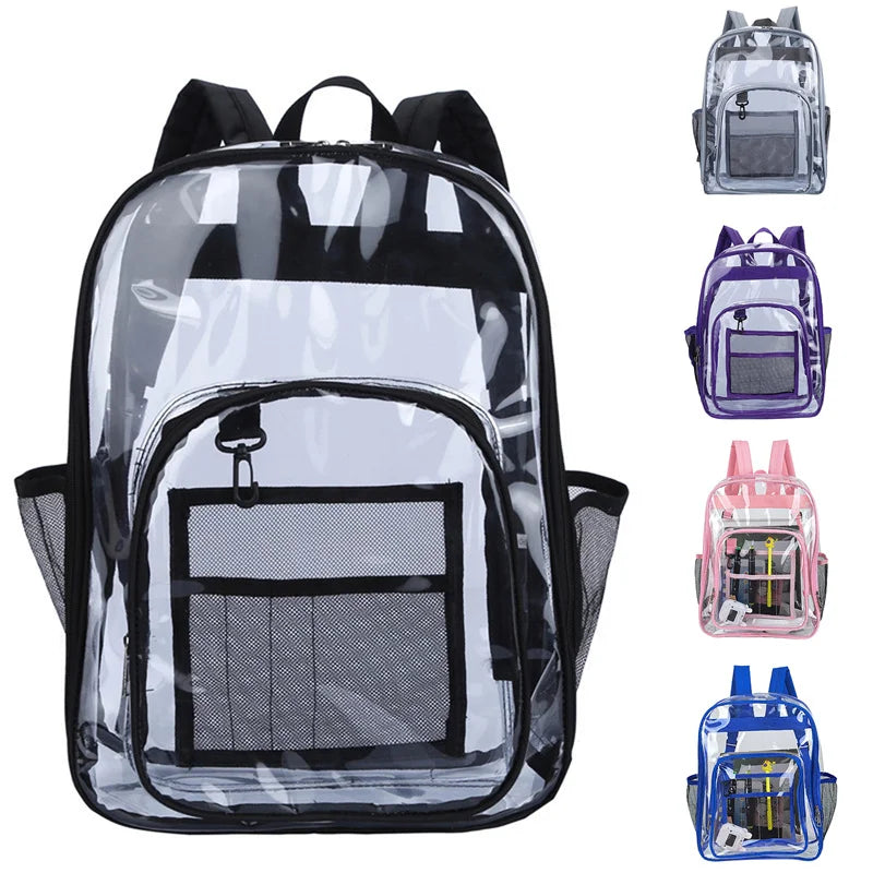 Mochila De PVC Impermeável Portátil De Grande Capacidade Mochila Transparente De Ala Qualidade Com Compartimentos