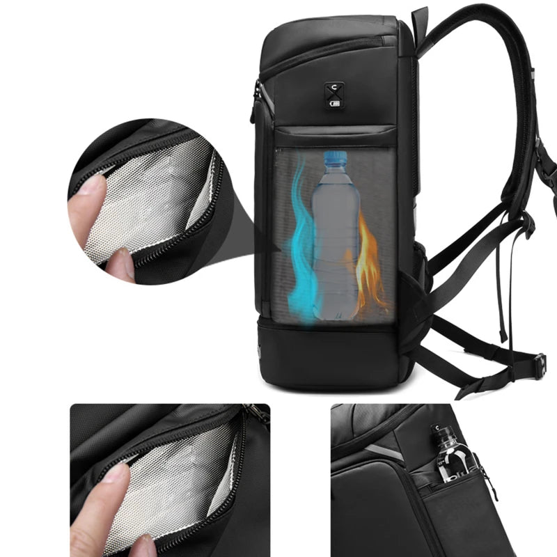 Mochila De Viagem Multifunções Moda Empresarial Bolsa Impermeável  Com Compartimentos