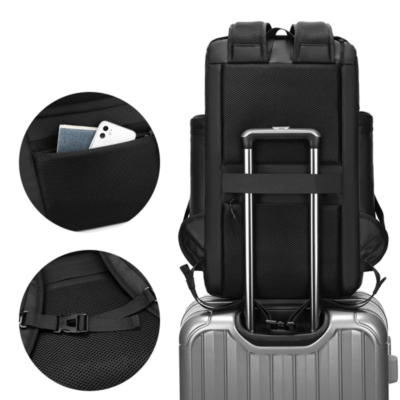 Mochila De Viagem Multifunções Moda Empresarial Bolsa Impermeável  Com Compartimentos