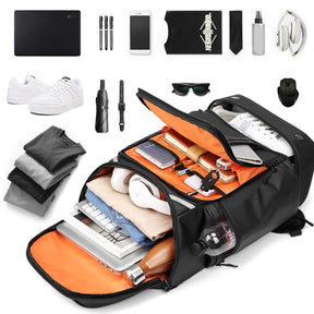 Mochila De Viagem Multifunções Moda Empresarial Bolsa Impermeável  Com Compartimentos