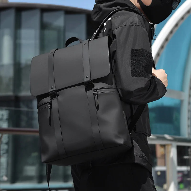 Mochila Monocromática de Viagem Impermeável Multifuncional