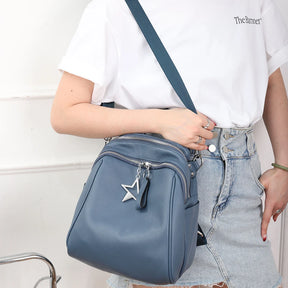Mochila Para Passeio Feminina Bolsa De Ombro Chaveiro Estrela