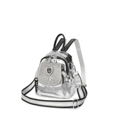 Mochila De Ombro Pequena Com Strass Bolsa Prateada Moda Brilho Com Alças Reguláveis