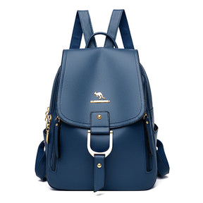 Mochila de couro multifunções para mulheres bolsas de ombro de alta qualidade