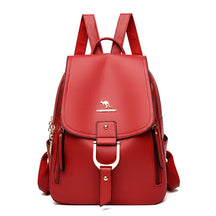 Mochila de couro multifunções para mulheres bolsas de ombro de alta qualidade