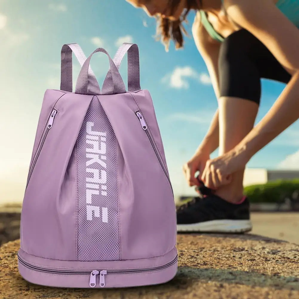 Mochila Esportiva Ajustável Saco Zíper De Grande Capacidade Mochila De Ombro