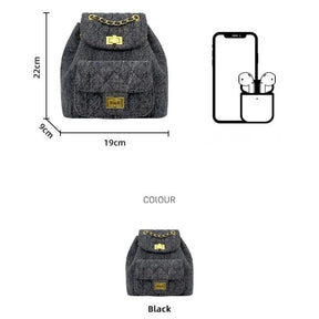 Mini Mochila Retrô Alças Com Correntaria Design Pequeno Casual