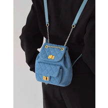 Mini Mochila Retrô Alças Com Correntaria Design Pequeno Casual