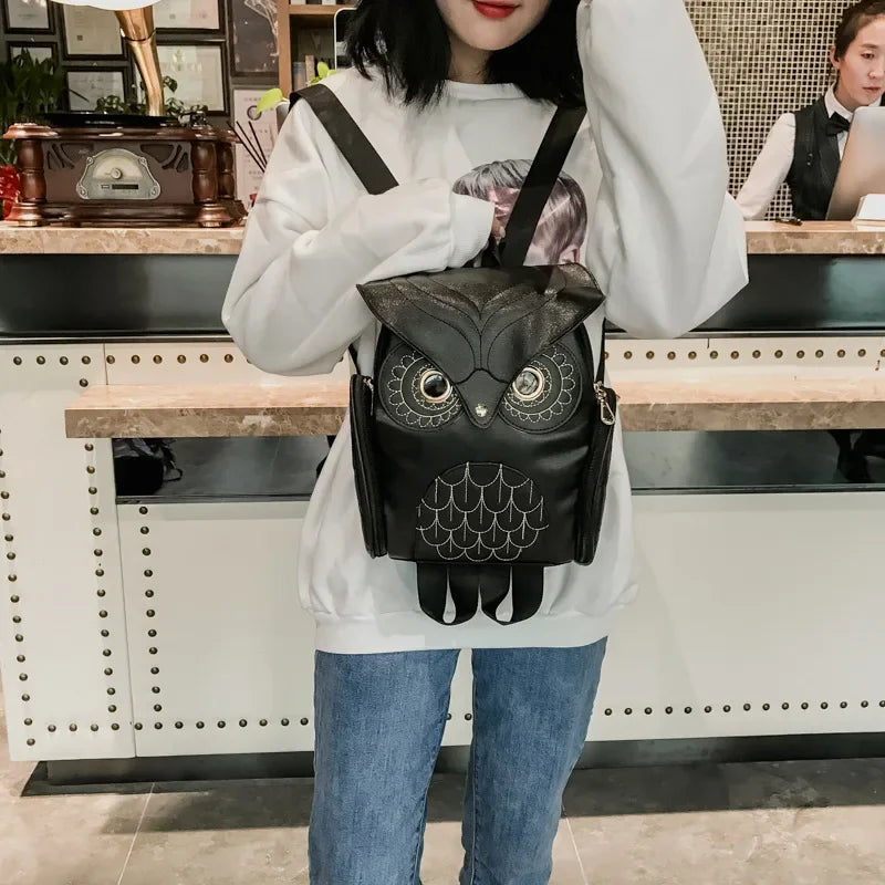 Mochila Feminina de Ombro  Casual com Design de Coruja