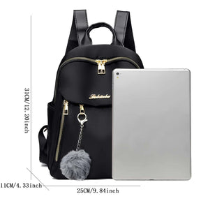 Mochila Feminina Multifuncional Para Passeio Com Chaveiro E Alça Dupla Bolsa Casual Versátil