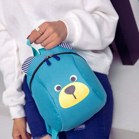 Mochila Infantil Pequena Urso de Pelúcia Desenho Animado Bolsa Portátil Design Redondo