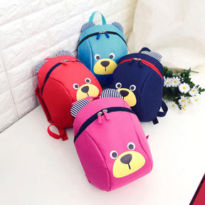 Mochila Infantil Pequena Urso de Pelúcia Desenho Animado Bolsa Portátil Design Redondo