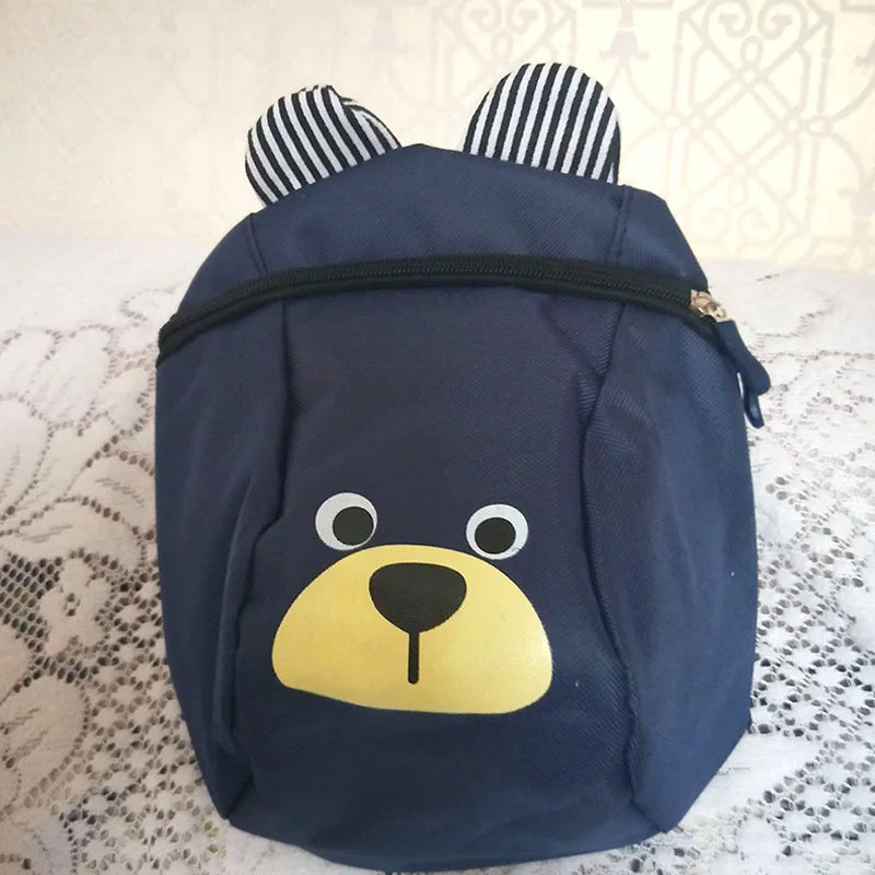 Mochila Infantil Pequena Urso de Pelúcia Desenho Animado Bolsa Portátil Design Redondo