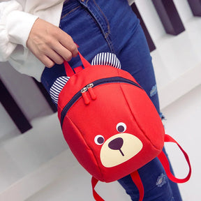 Mochila Infantil Pequena Urso de Pelúcia Desenho Animado Bolsa Portátil Design Redondo