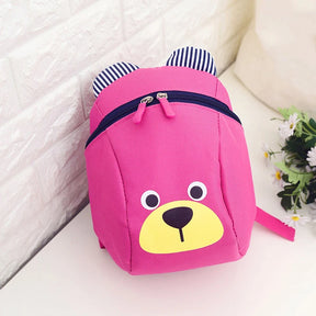 Mochila Infantil Pequena Urso de Pelúcia Desenho Animado Bolsa Portátil Design Redondo