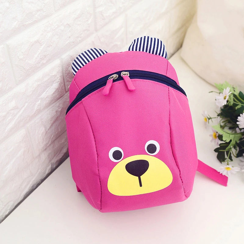 Mochila Infantil Pequena Urso de Pelúcia Desenho Animado Bolsa Portátil Design Redondo