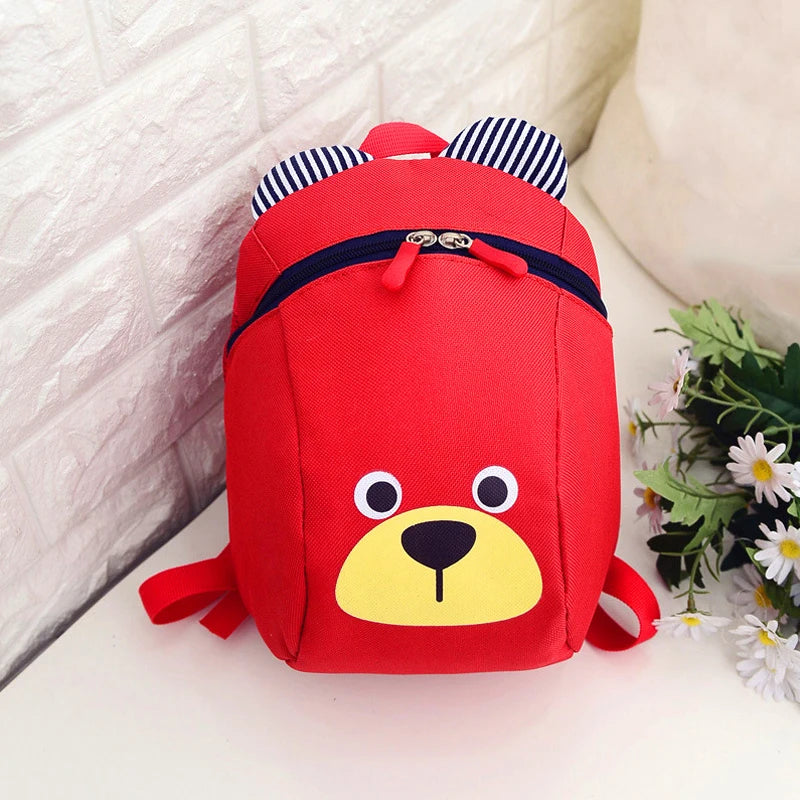 Mochila Infantil Pequena Urso de Pelúcia Desenho Animado Bolsa Portátil Design Redondo