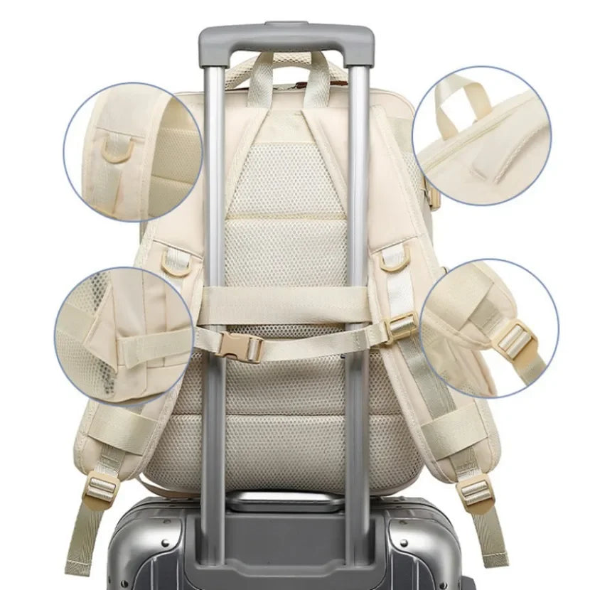 Mochila De Viagem Grande Capacidade Casual Para Mulheres Mochila Multifuncional Com Compartimentos