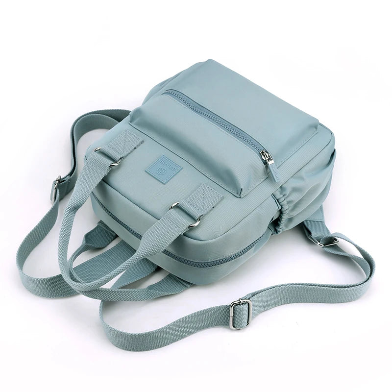 Mochila de viagem pequena para mulheres, estilo seguro, mochila de compras, alta qualidade, durável, tecido macio, sac, moda
