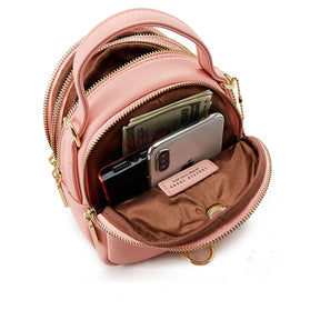Mochila De Ombro Pequena De 3 Partes Com Alças Reguláveis  Moda Feminina
