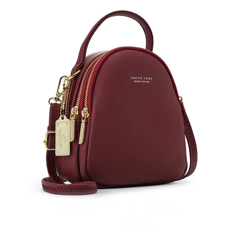 Mochila De Ombro Pequena De 3 Partes Com Alças Reguláveis  Moda Feminina