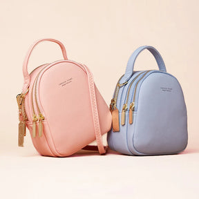 Mochila De Ombro Pequena De 3 Partes Com Alças Reguláveis  Moda Feminina