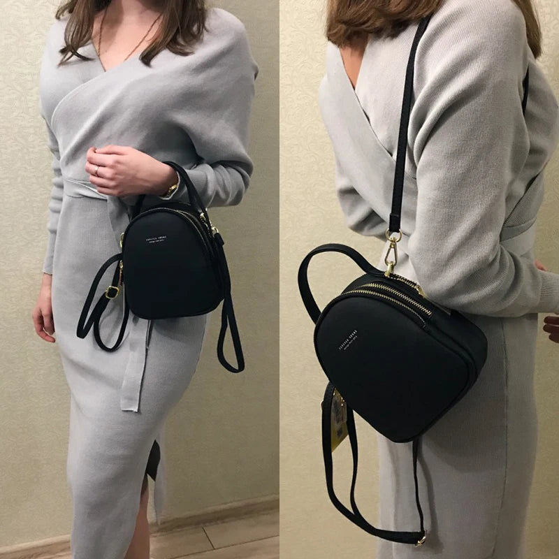 Mochila De Ombro Pequena De 3 Partes Com Alças Reguláveis  Moda Feminina