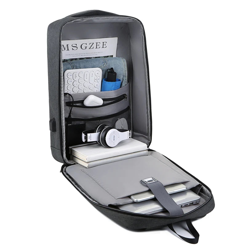 Mochila Multifuncional Para Negócios  Carregamento USB Mini Mala Anti-Furto