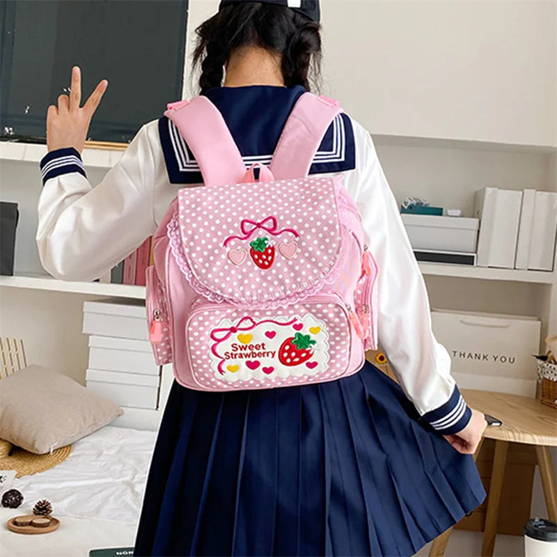 Mochila Multifuncional De Frutas Para Meninas Bolsa De Ombro Morango Renda Bolsa De Alta Qualidade